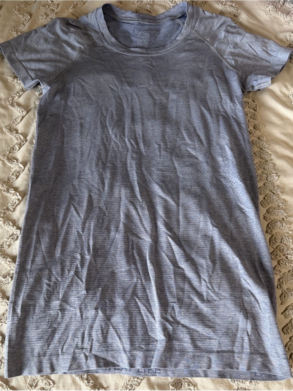 lululemon athletica Heathered Light Blue Short Sleeve Tee Dress
